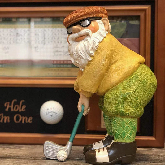 Golf Grandpa Figurine Garden Decor