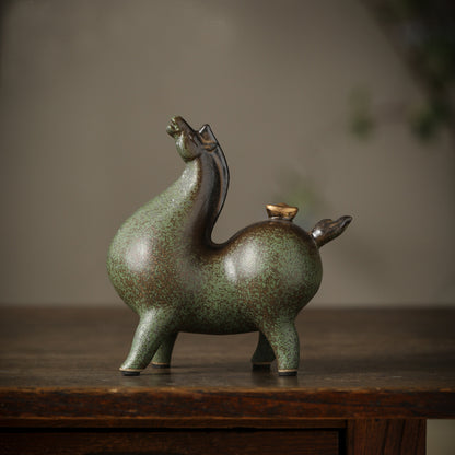 High-grade Ice Cracks Ceramic Horse Sculpture