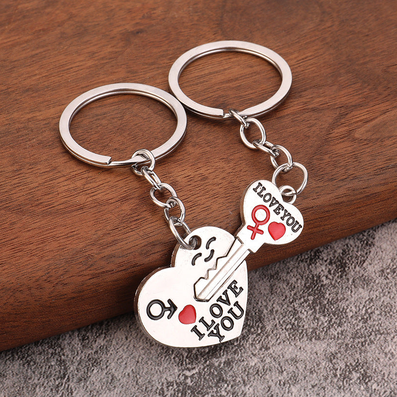 Unlock Your Heart Couple Keychain  Lovers' Token
