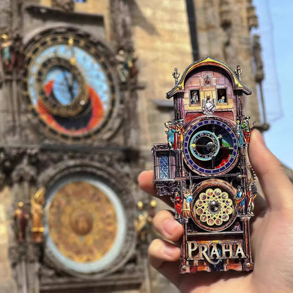 🕰️Prague Square Astronomical Clock Gear Magnet Sticker