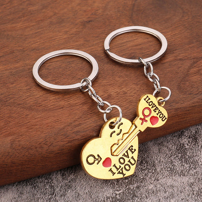 Unlock Your Heart Couple Keychain  Lovers' Token