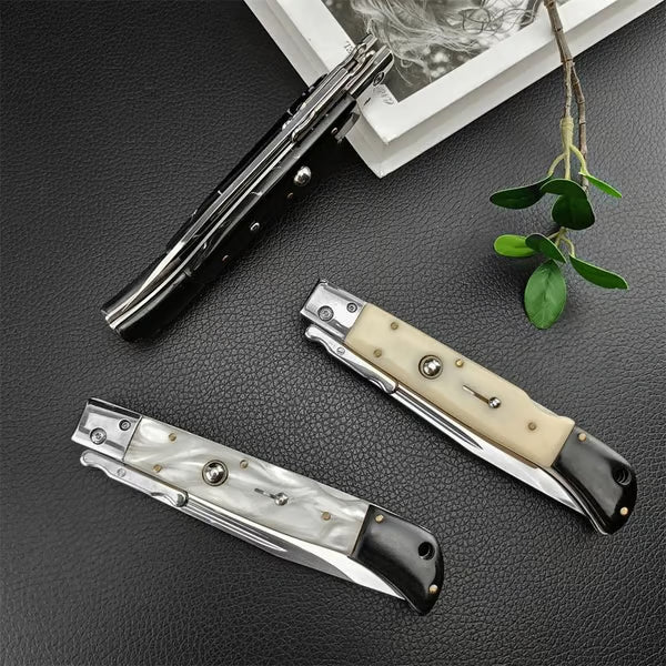 440C Stainless Steel Outdoor Folding Knife 4.1-Inch with Durable Shell Resin Handle🗡️
