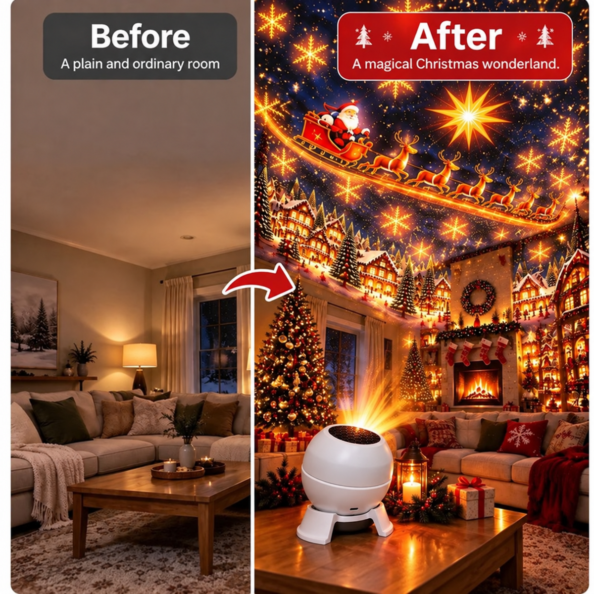 🎄🎁LAST DAY 55% OFF - ❄️Turn Any Room Into a Christmas Wonderland – Holiday Projection Night Light