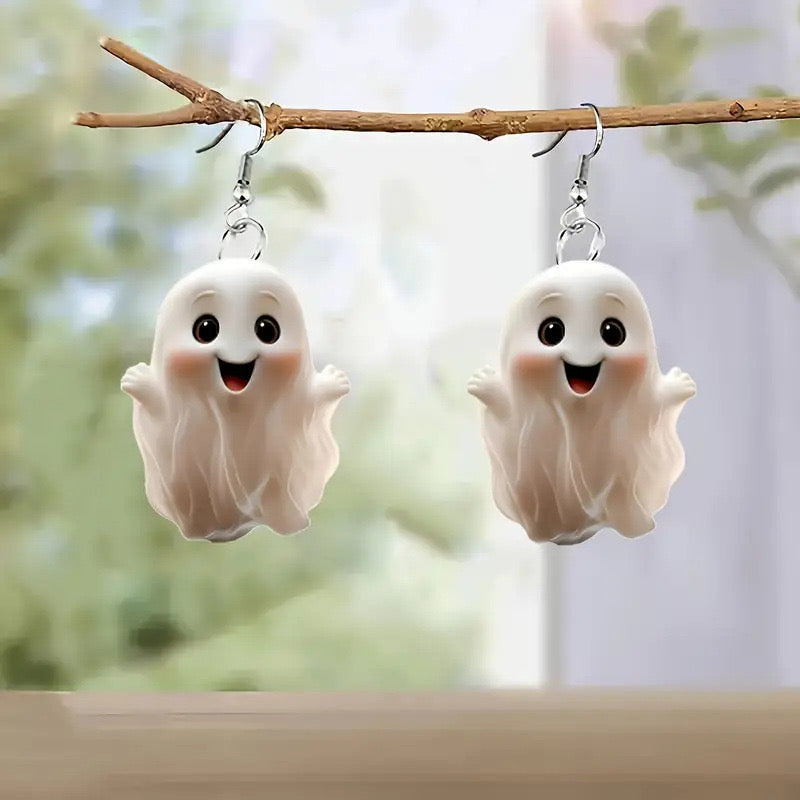 👻Cute Ghost Earrings/Necklace Pendants Halloween
