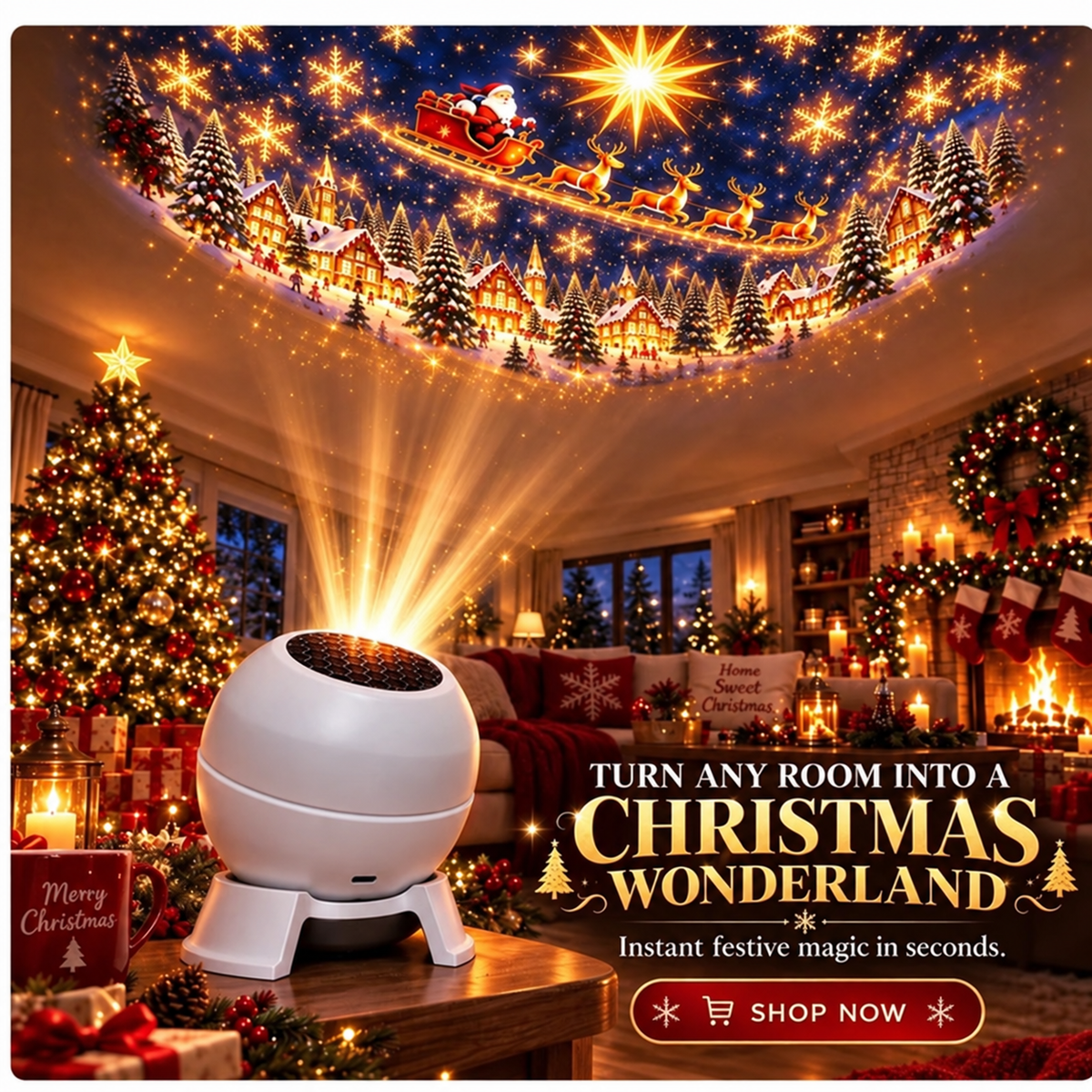 🎄🎁LAST DAY 55% OFF - ❄️Turn Any Room Into a Christmas Wonderland – Holiday Projection Night Light