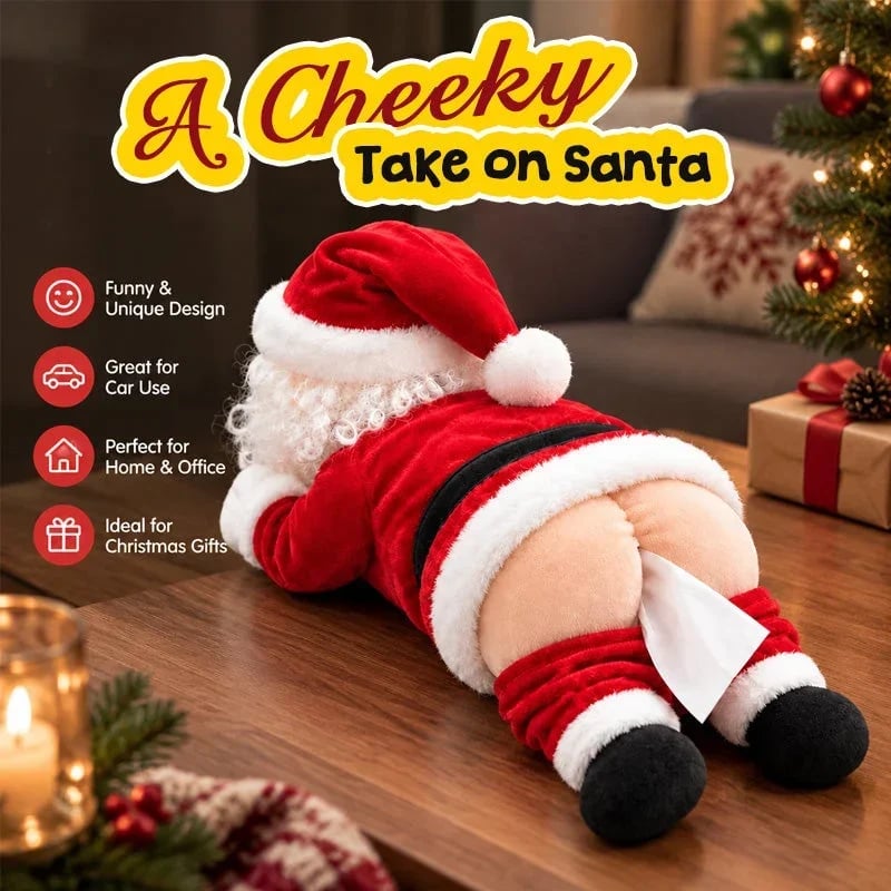 🔥HOT SALE 49% OFF-🎅 Funny Santa Butt Tissue Box – The Cheekiest Christmas Decor!