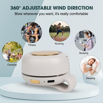 🔥Summer Sale - Portable Silent Mini Bladeless Electric Fan with Rotating Body and Three-Speed Adjustable Silent Cooling Fan