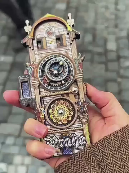 🕰️Prague Square Astronomical Clock Gear Magnet Sticker