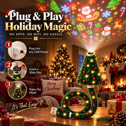 🎄LAST DAY 60% OFF - 🎅USB Christmas Projection Lamp with 6 Festive Scenes