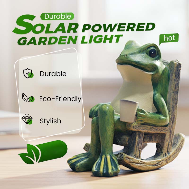 🐸Solar Frog Rocking Chair Ornament💡