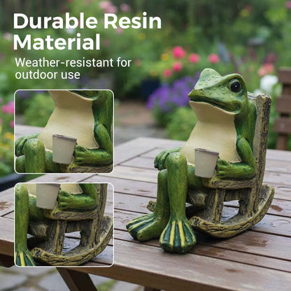 🐸Solar Frog Rocking Chair Ornament💡