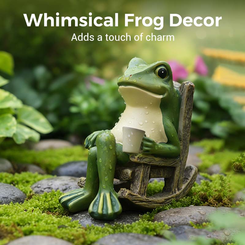 🐸Solar Frog Rocking Chair Ornament💡
