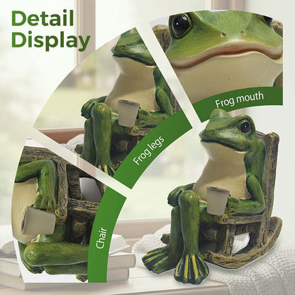 🐸Solar Frog Rocking Chair Ornament💡