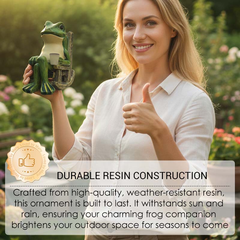 🐸Solar Frog Rocking Chair Ornament💡