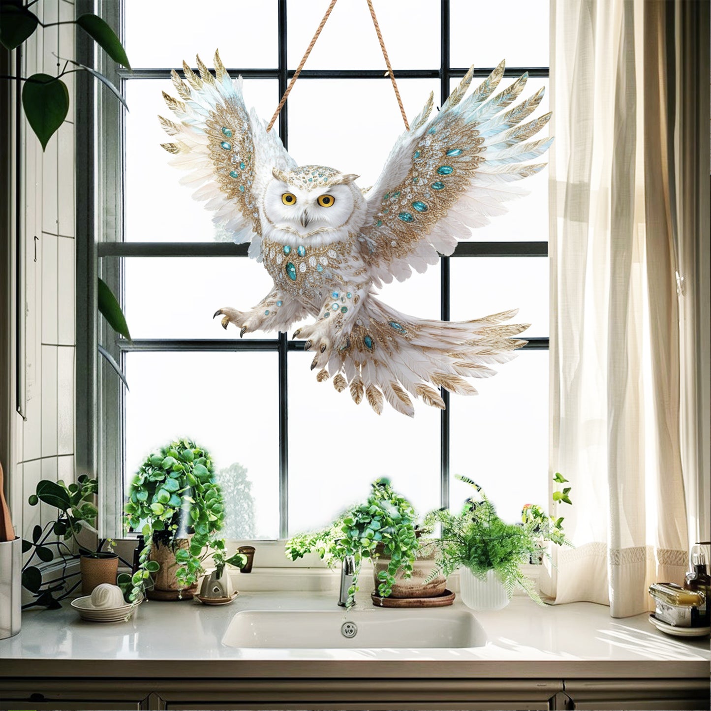 💎White Diamond Owl Window Hanging Suncatchers